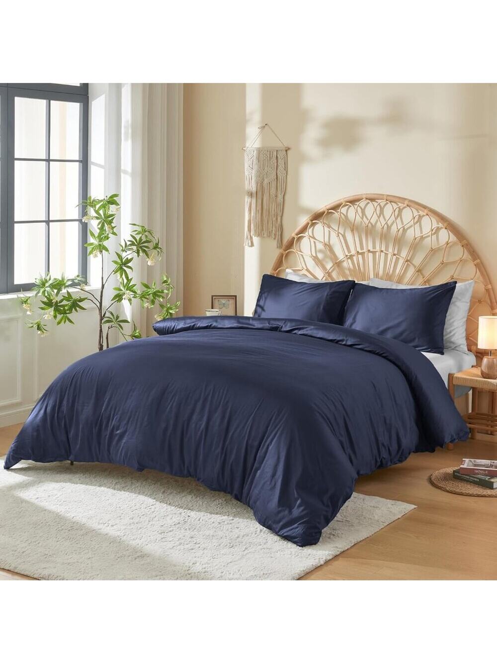 NWT Sijo DOZ Duvet Cover + 2 Shams Sapphire Blue, Queen